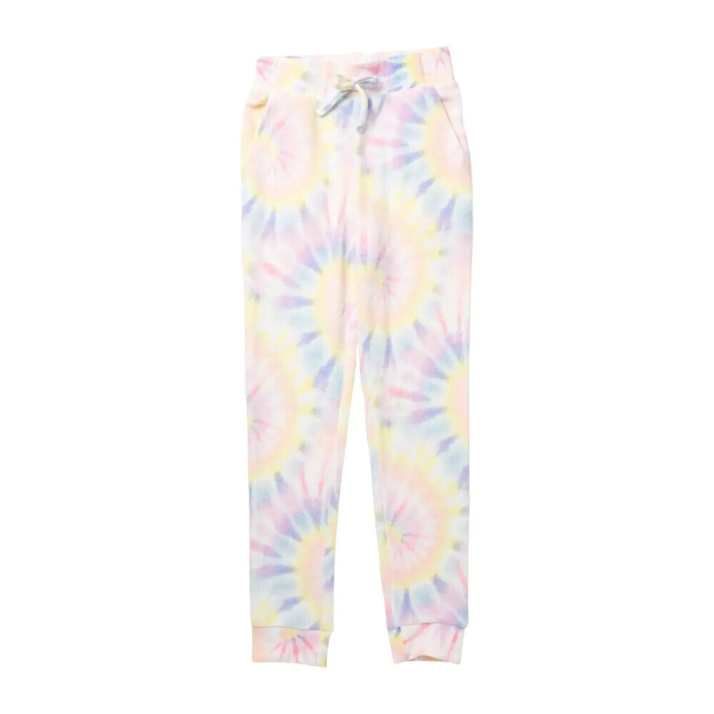 Love, Fire Kids' Tie Dye Print Joggers In Coral Tie Dye Size L